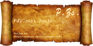 Pázsit Zsolt névjegykártya