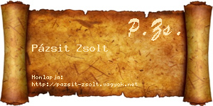 Pázsit Zsolt névjegykártya