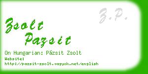 zsolt pazsit business card